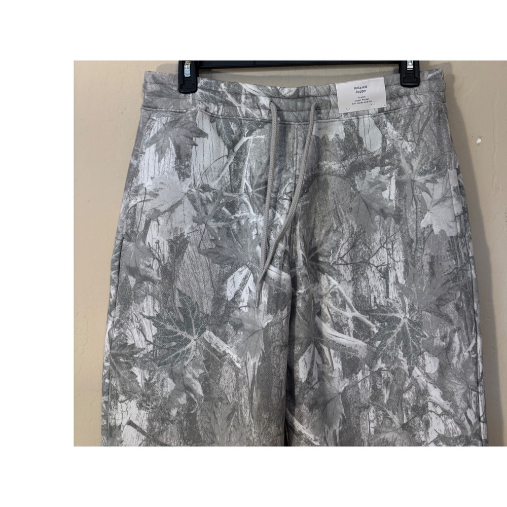 Hollister Relaxed‎ Jogger Men L Soft Camo Fleece Zipper Pocket Sweatpants NEW - Picture 2 of 8